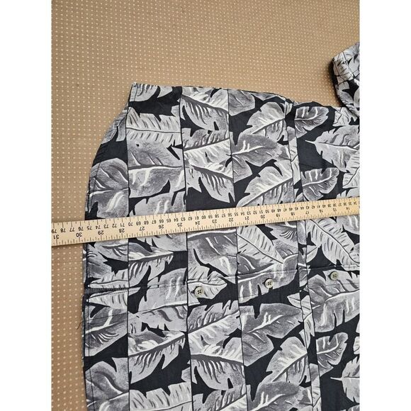 Tommy Bahama Hawaiian Shirt Mens L Gray Palm Leaf Button Up Resort Wear Casual - Picture 3 of 9